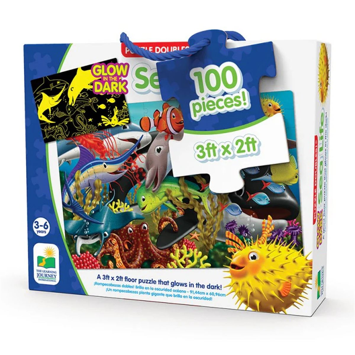 Puzzle - 100 pcs - Puzzle Doubles Glow in the Dark: Sea Life