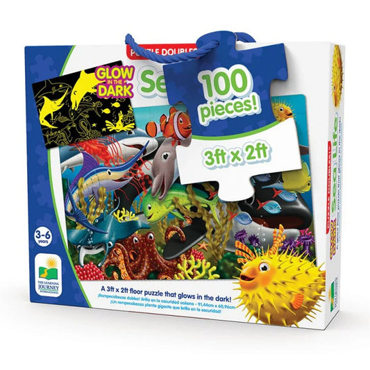 Puzzle - 100 pcs - Puzzle Doubles Glow in the Dark: Sea Life