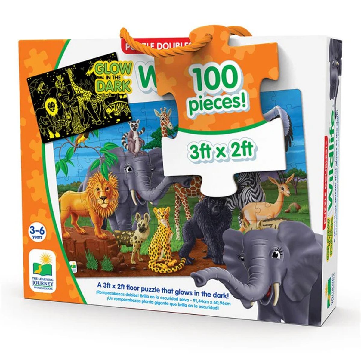 Puzzle - 100 pcs - Puzzle Doubles Glow in the Dark: Wildlife