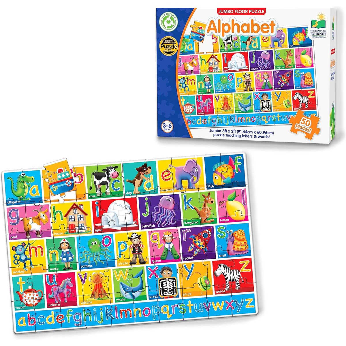 Puzzle - 50 pcs - Jumbo Floor Puzzles: Alphabet