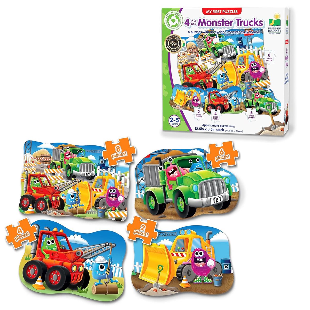 Puzzle - My First Puzzle Sets: 4-in-A-Box: Monster Trucks