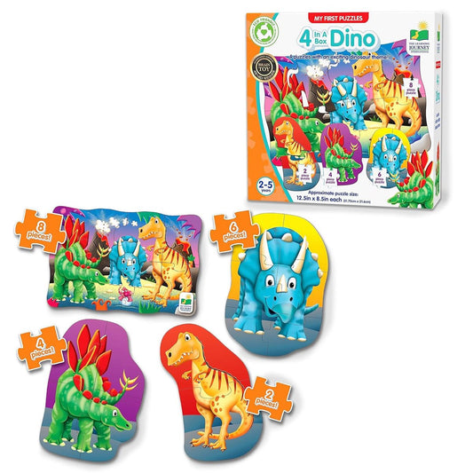 Puzzle - My First Puzzle Sets: 4-in-A-Box: Dino