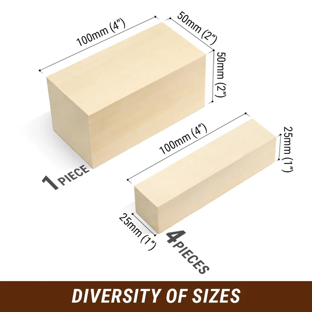 Basswood Carving Blanks - 5pc
