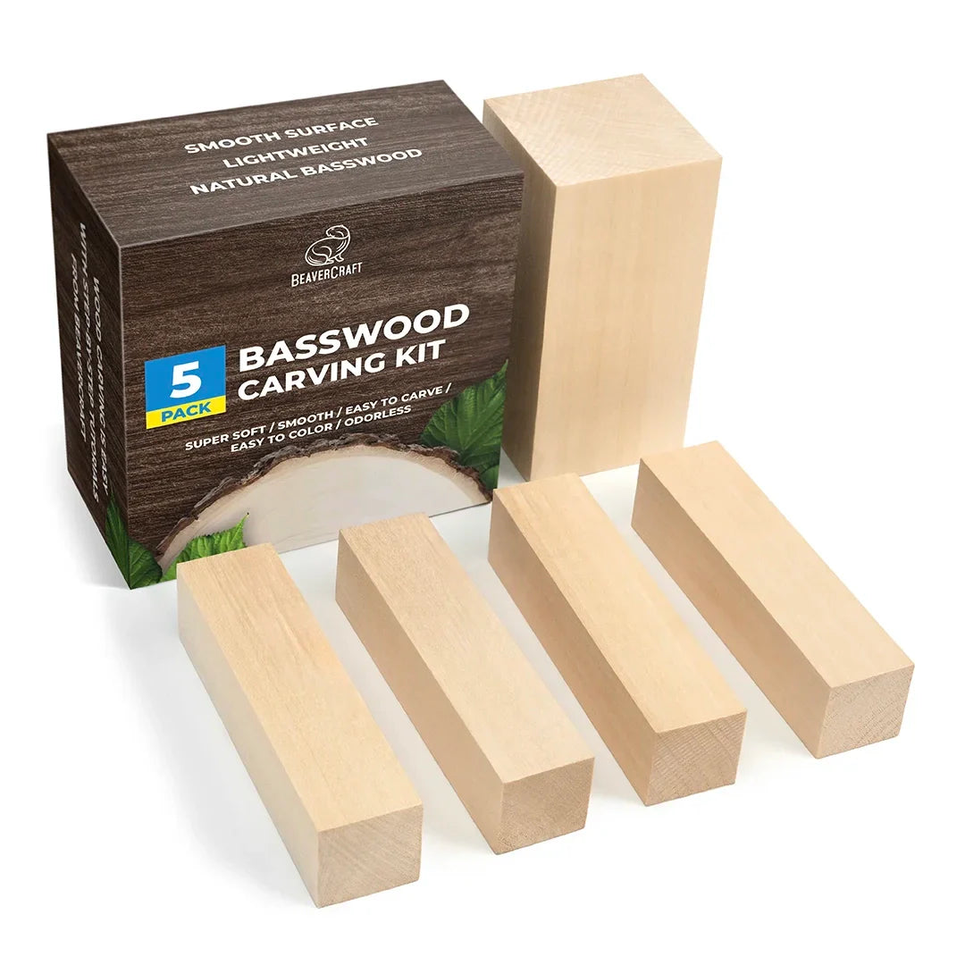 Basswood Carving Blanks - 5pc
