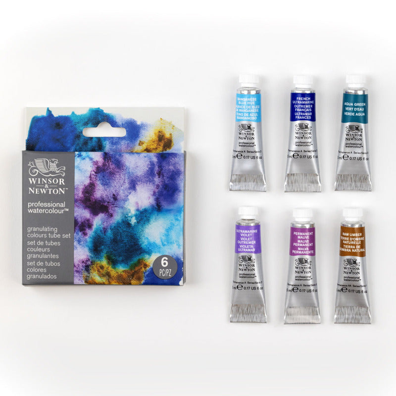 Professional Watercolour Set, 6 x 5ml Tube - Granulating Colours