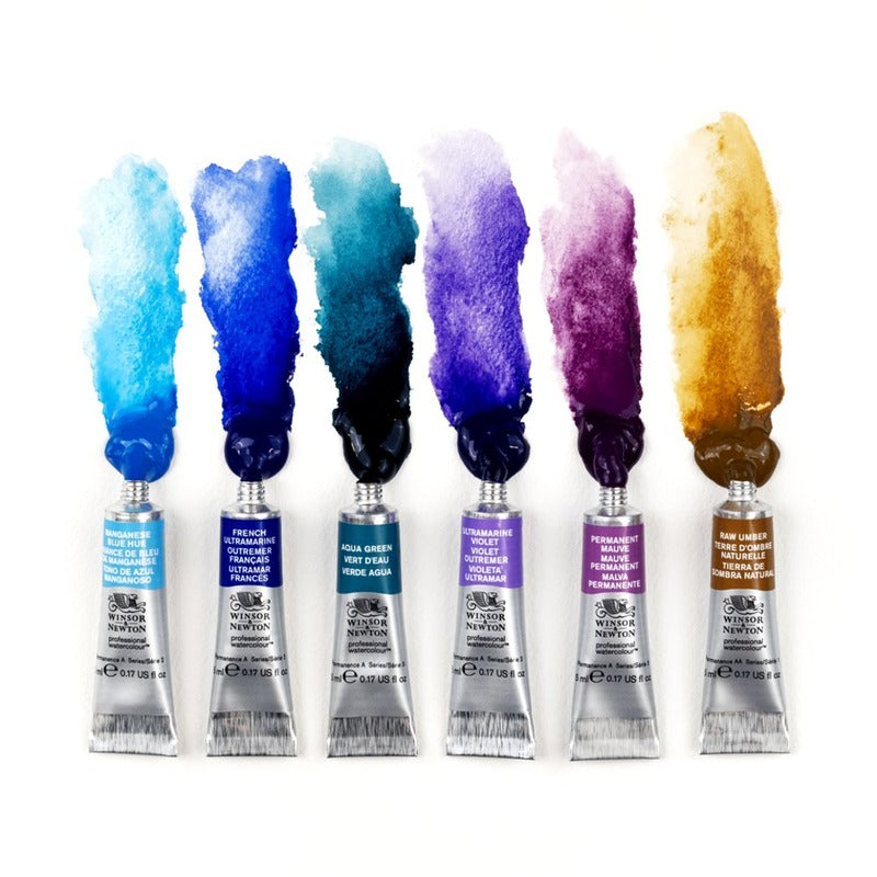 Professional Watercolour Set, 6 x 5ml Tube - Granulating Colours