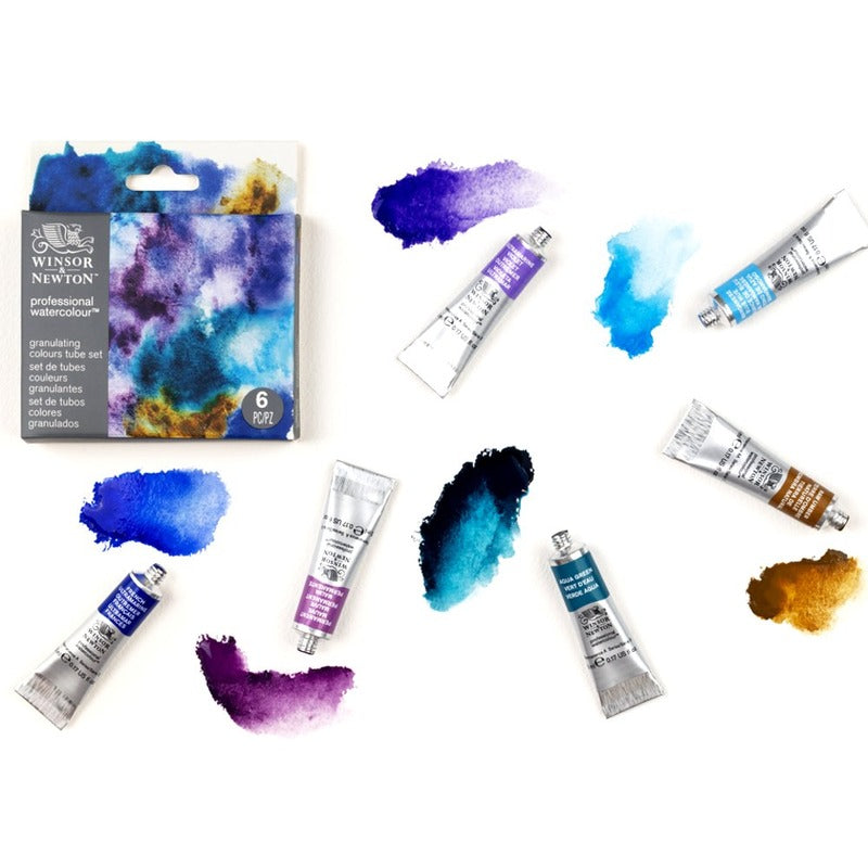 Professional Watercolour Set, 6 x 5ml Tube - Granulating Colours