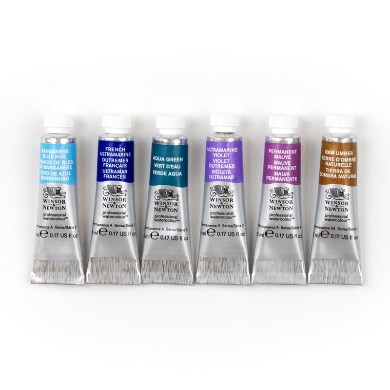 Professional Watercolour Set, 6 x 5ml Tube - Granulating Colours