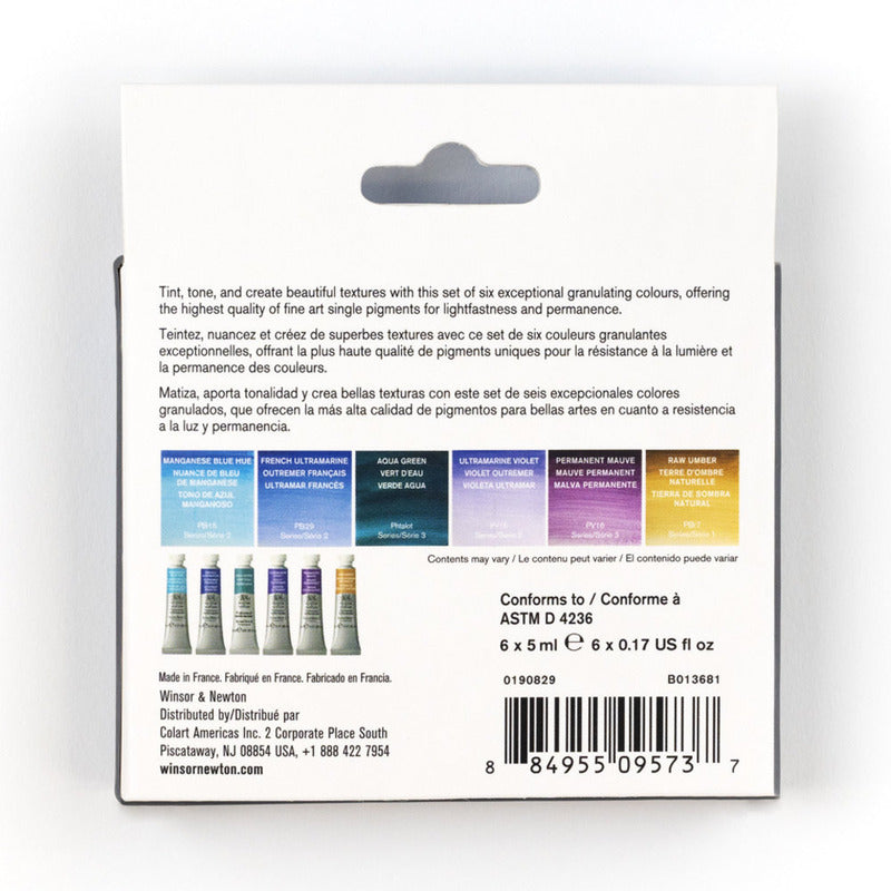 Professional Watercolour Set, 6 x 5ml Tube - Granulating Colours
