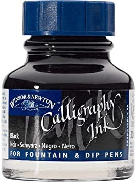 Calligraphy Ink 30ml Bottle, Matt Black