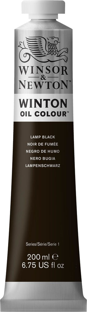 Winton Oil Colour 200ml Tube, Lamp Black