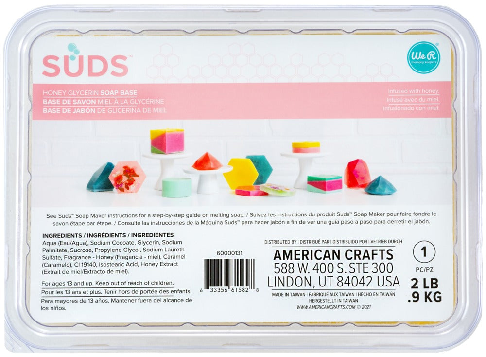 SUDS Soap Maker Soap Base, Clear - Honey (2lb)