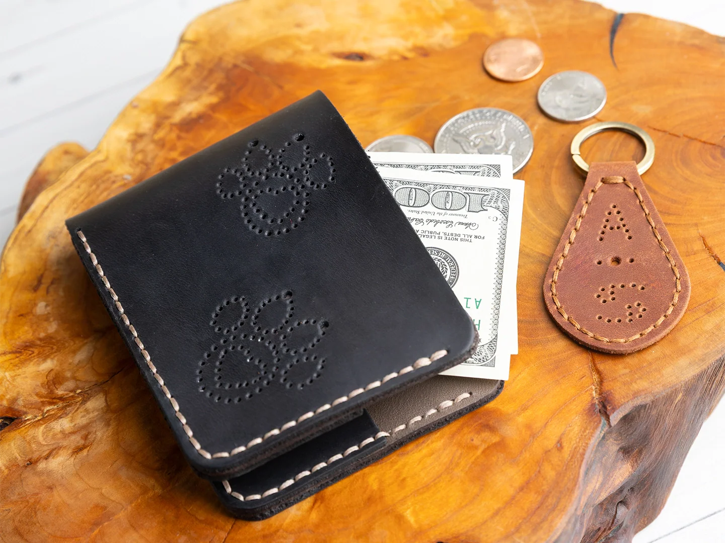 Wallet Leather Crafting Kit - Forest Brown