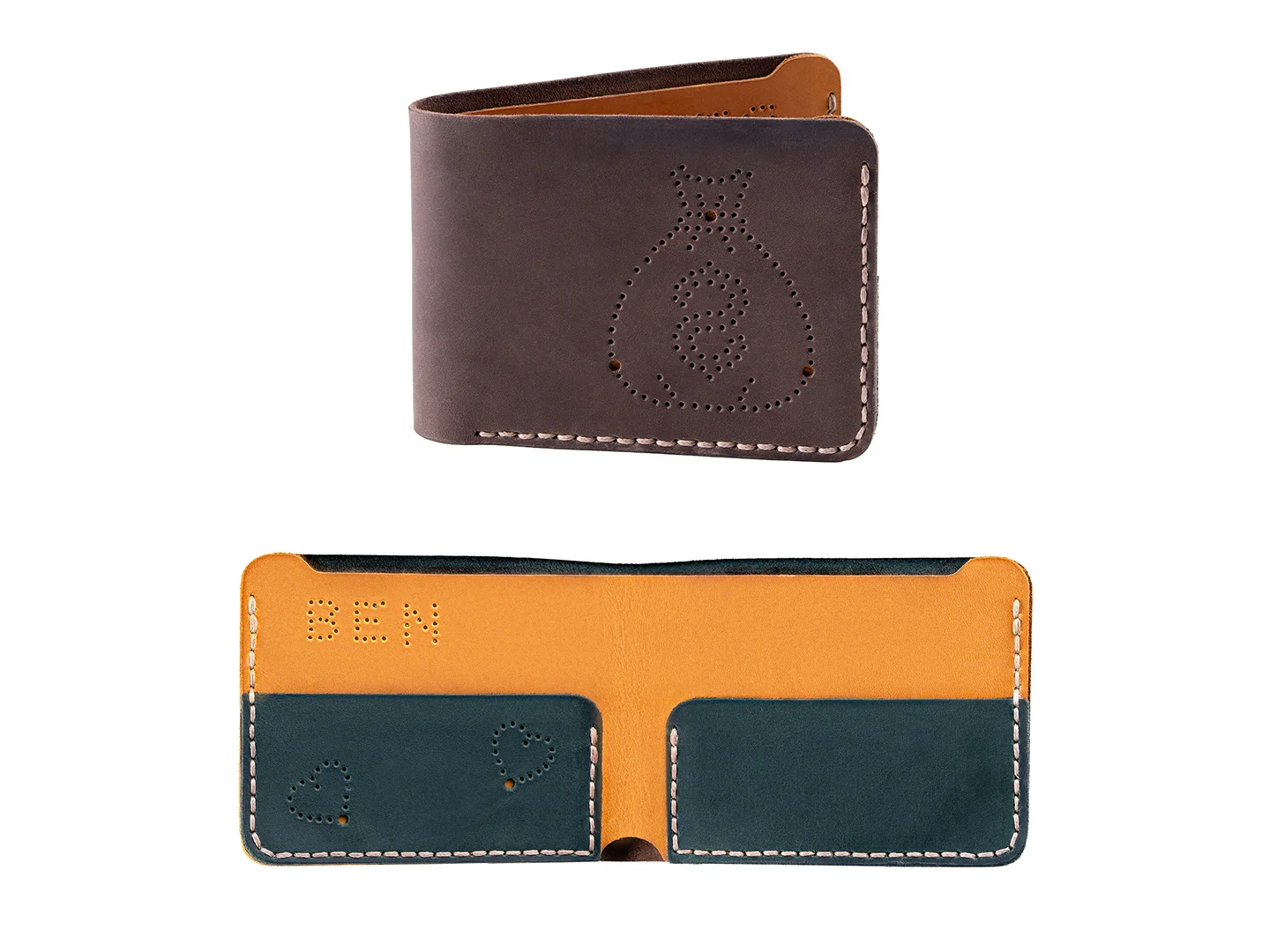 Wallet Leather Crafting Kit - Forest Brown
