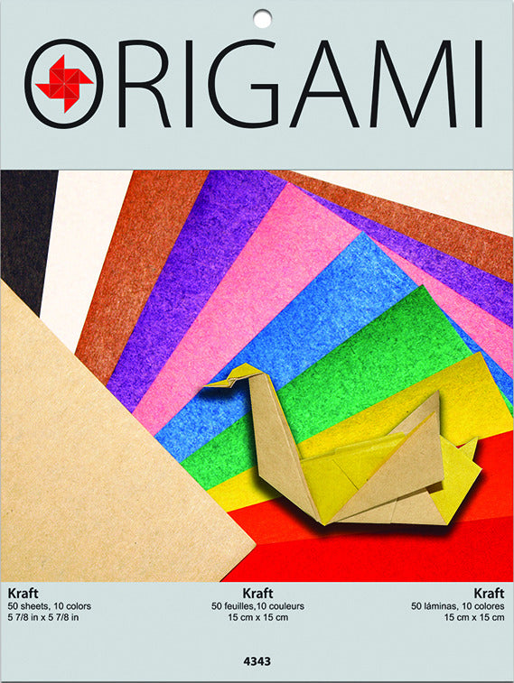Origami Kraft Paper Pack, 5 7/8" (50 Sheets/10 Colors)