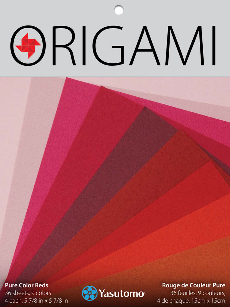 Origami Pure Color Paper Pack, Reds - 5 7/8" (36 Sheets/9 Colors)