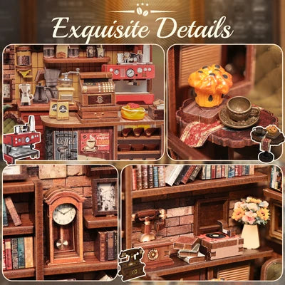 CUTEBEE DIY Dollhouse Kit CORNER COFFEE SHOP
