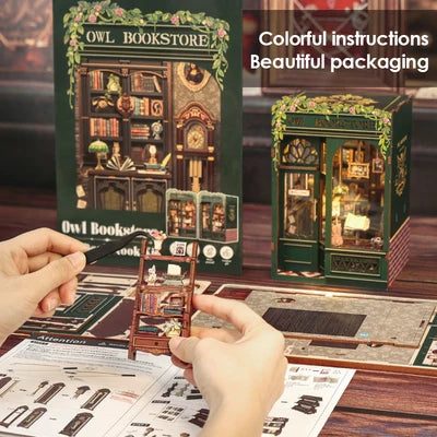 CUTEBEE DIY Book Nook Kit  Owl Bookstore