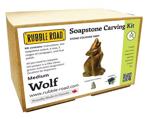 Wolf Medium Soapstone Carving Kit