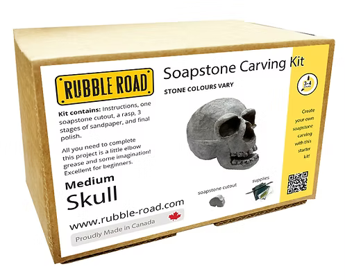 Skull Soapstone Carving Kit - Medium