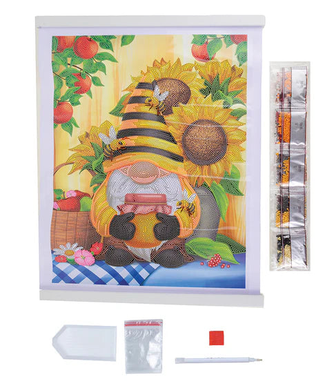 CAS-17L: Crystal Art 35x45cm Scroll Kit - Busy Bee Gnome