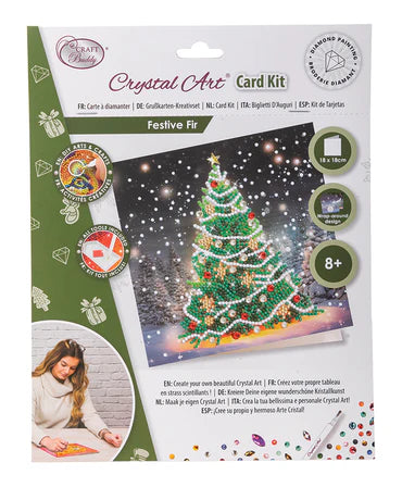 Craft Buddy Crystal Art Card Kit Festive Fir