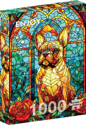 French Bulldog Stained Glass