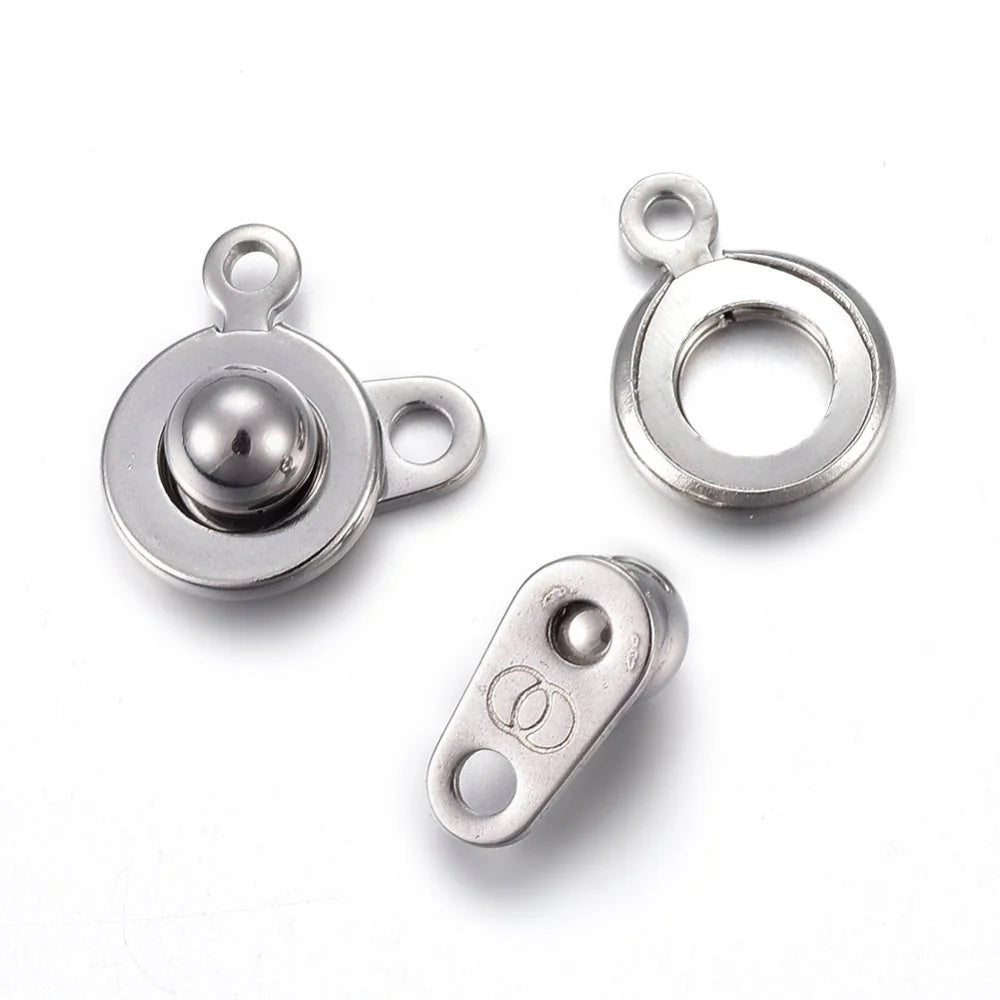 Stainless Steel Button Clasp 5/pk – Crafts N' Things Hobbies & Games
