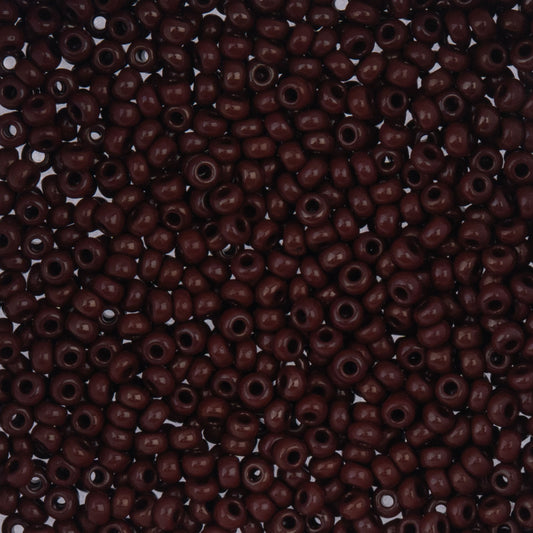 Czech Seed Bead 8/0 Vial Natural Opaque Dark Brown apx. 22g