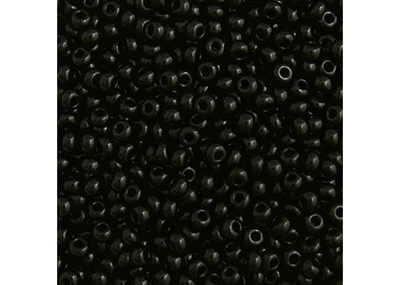 CZECH SEED BEAD APX 22G VIAL 10/0 OPAQUE BLACK