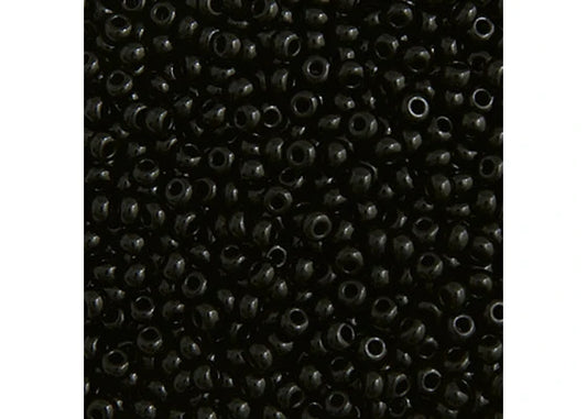 CZECH SEED BEAD APX 22G VIAL 10/0 OPAQUE BLACK