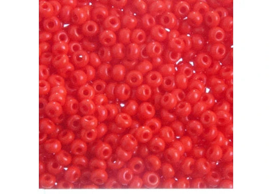 CZECH SEED BEAD APX 22G VIAL 10/0 OPAQUE LIGHT RED