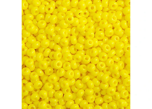 CZECH SEED BEAD APX 22G VIAL 10/0 OPAQUE LEMON YELLOW