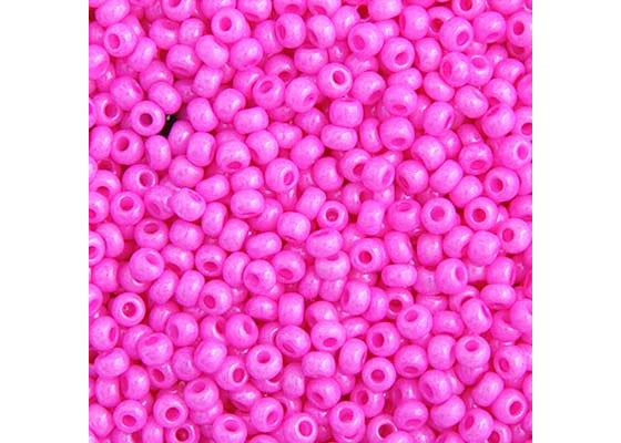 CZECH SEED BEAD APX 22G VIAL 10/0 OPAQUE DYED HOT PINK