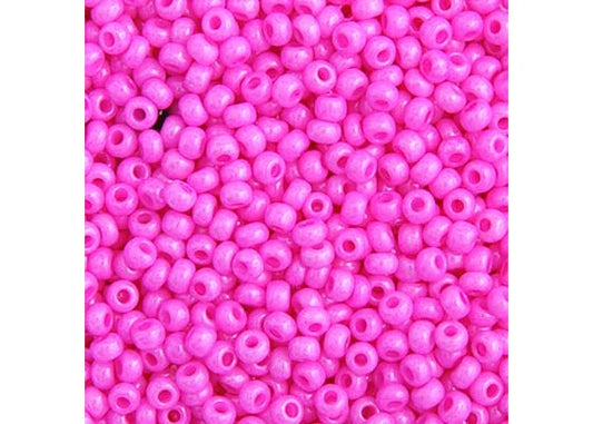 CZECH SEED BEAD APX 22G VIAL 10/0 OPAQUE DYED HOT PINK