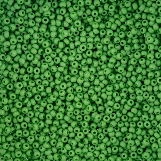 Czech Seed Beads 10/0 Vial Natural Opaque Light Green apx. 22g