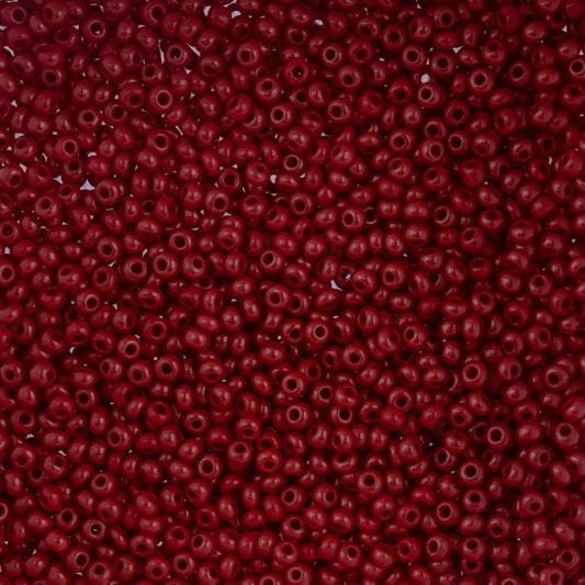 Czech Seed Beads 10/0 Vial Natural Opaque Dark Red apx. 22g