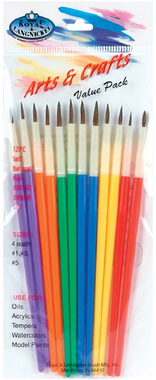 Royal Langnickel 12pc Arts & Crafts Soft Paint Brush Set