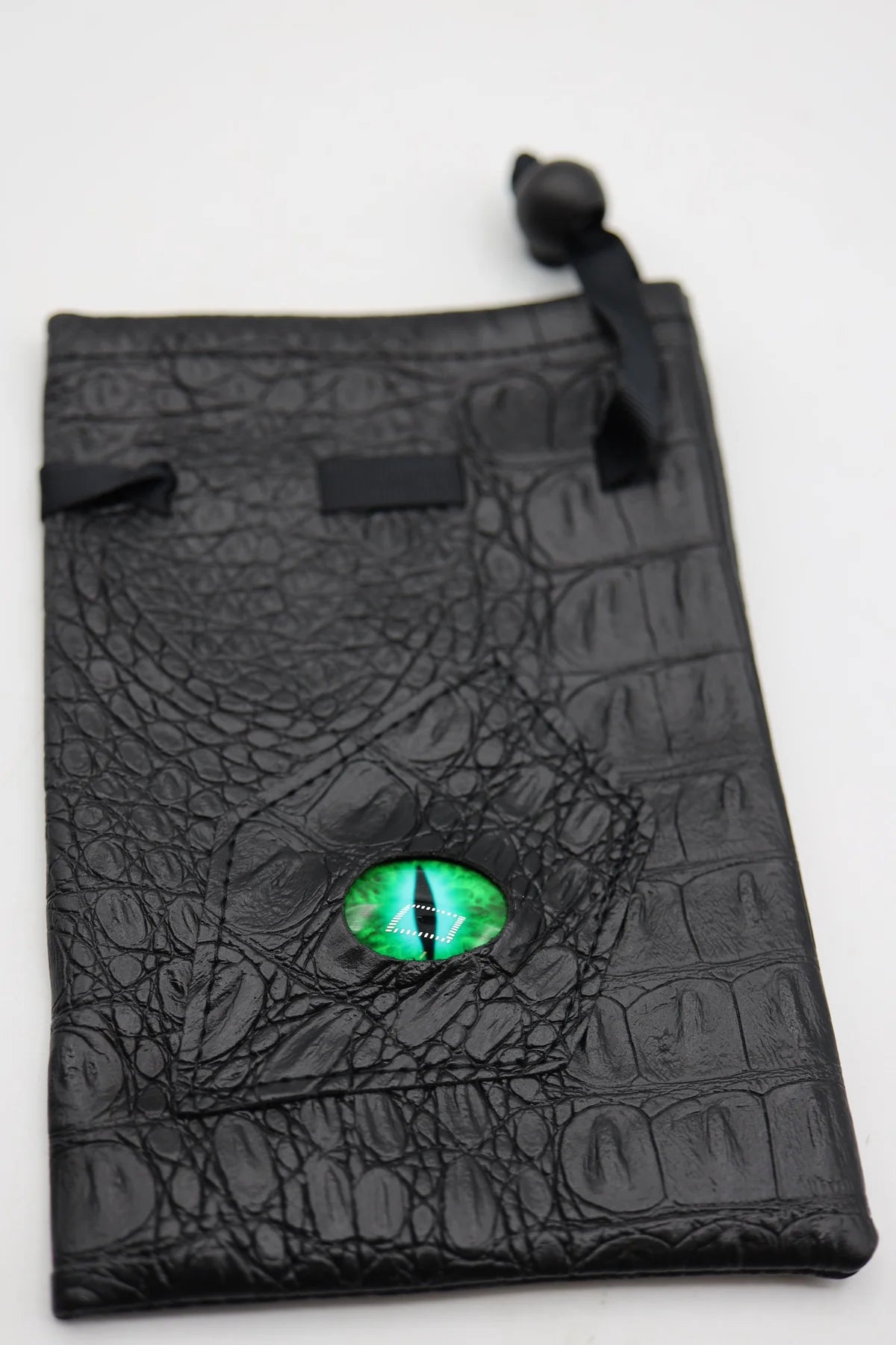 Black Leatherette Jade Dragon Eye Dice Bag