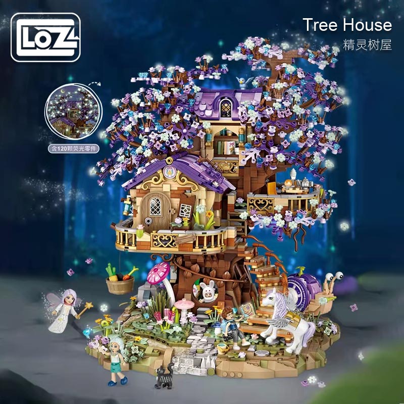 LOZ 1065 Gypsophila Elf Tree House light-emitting