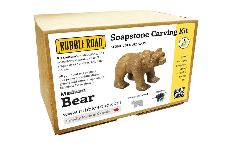 Bear Soapstone Carving Kit - Medium