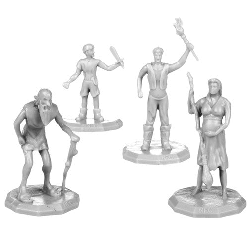 Monster Townsfolk Minis: Unpainted - Peasant Collection (8)