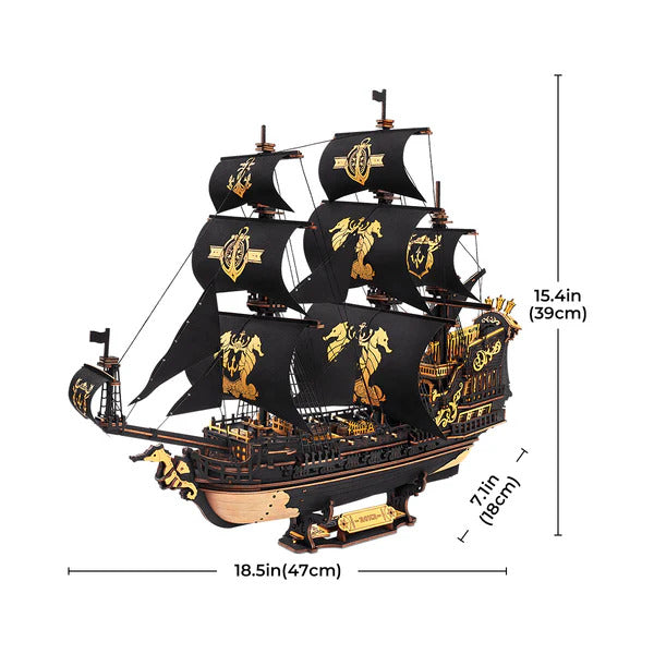 ROKR 3D Wooden Puzzle, The Seahorse Barque