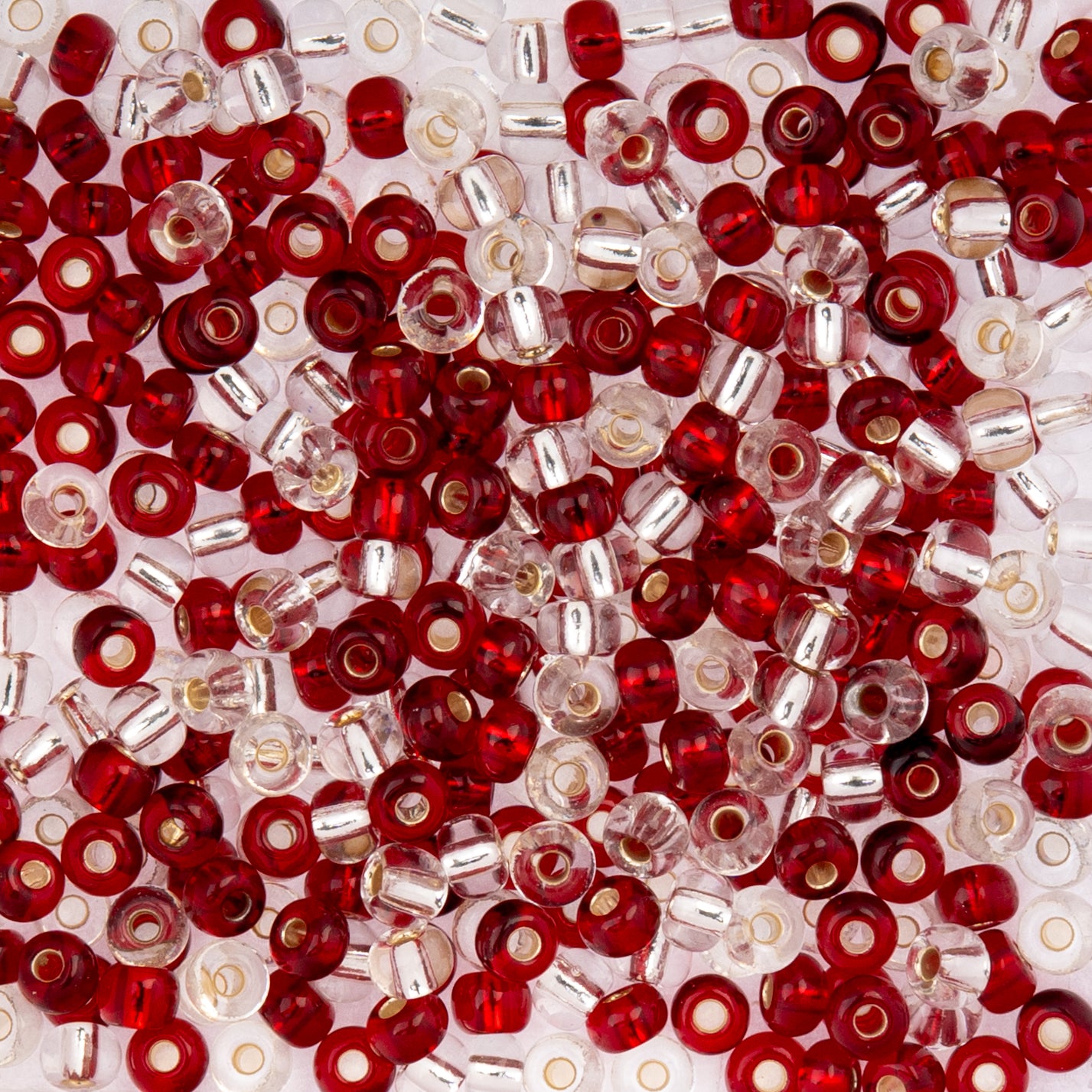 Czech Seed Beads apx. 22g Vial 6/0 Rubies & Diamond Mix