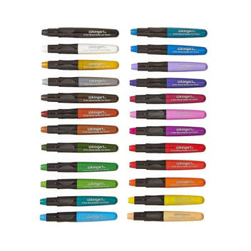 KINGART® Mixed Media Gel Stick Artist Watercolor Crayons | Set of 24 Vibrant Colors