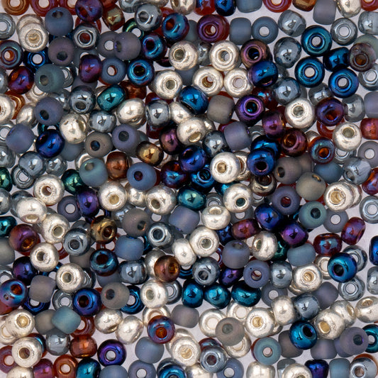 Czech Seed Beads apx. 22g Vial 6/0 Smoke Mix