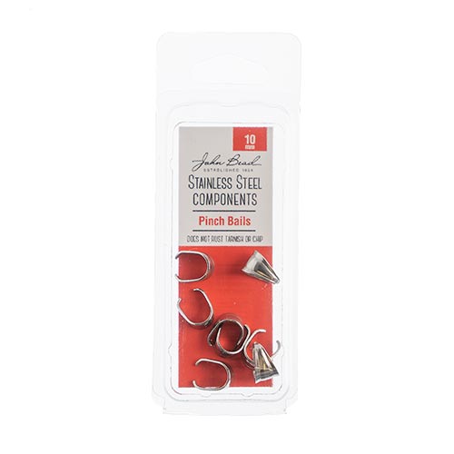 Stainless Steel Pinch Bail 10mm 8pcs