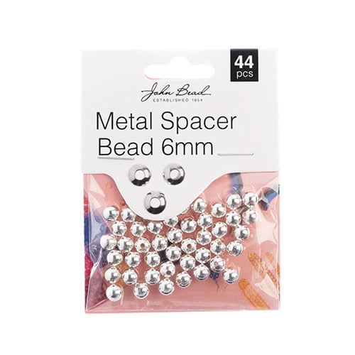 Must Have Findings - Metal Spacer Bead 6mm Silver 44pcs