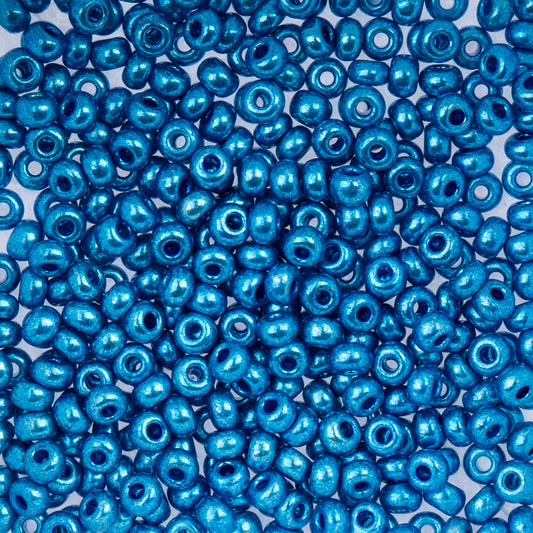 Czech Seed Beads apx. 22g Vial 6/0 Metallic Blue