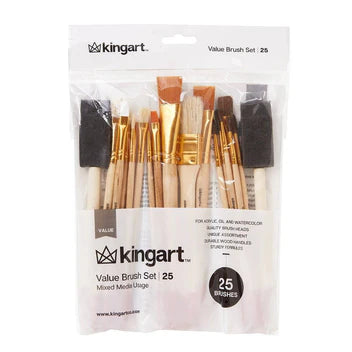 KINGART® Value Brush Set 25-Pack